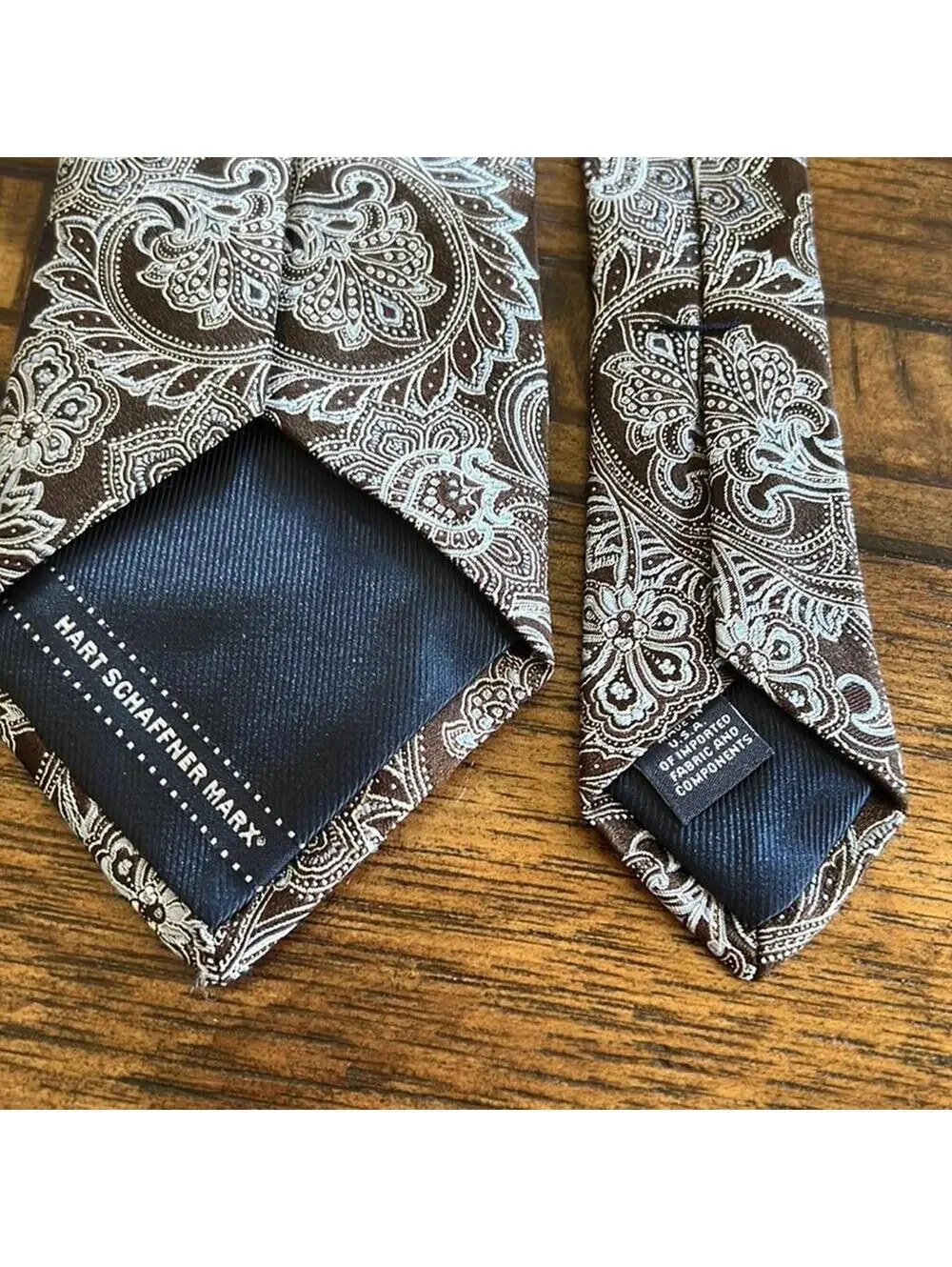 Hart Schaffner Marx | Men’s Brown & Blue Dress Tie | 3